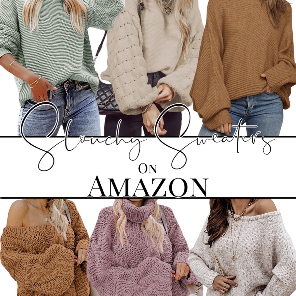 Best slouchy knit sweaters on amazon! Link in bio